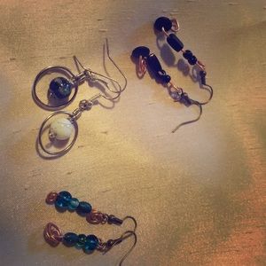 Earring bundle three pairs of handmade earrings.
